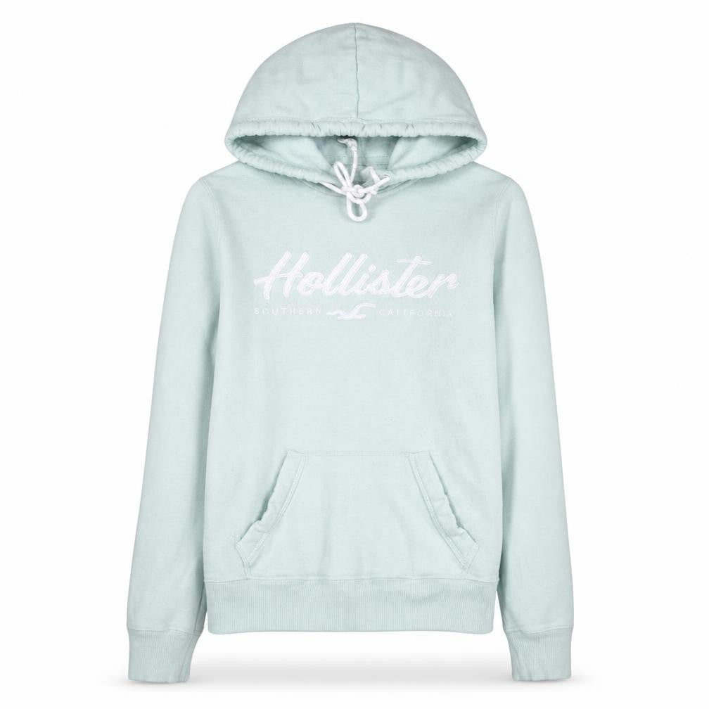 Hollister Unisex Blue Pullover Hoodie S Logo Fleece Sweatshirt