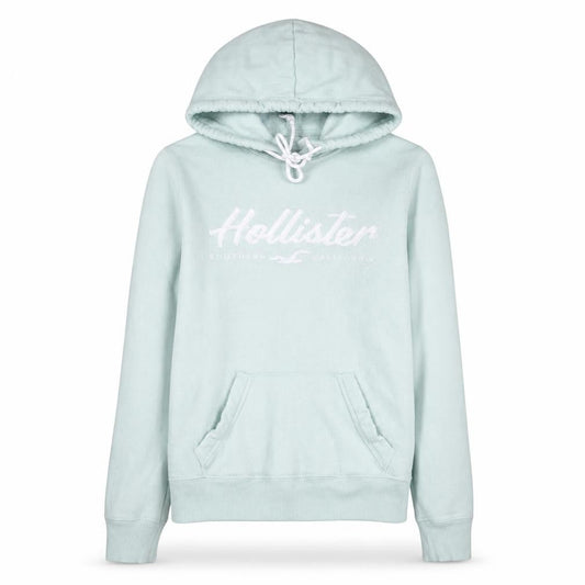 Hollister Unisex Blue Pullover Hoodie S Logo Fleece Sweatshirt