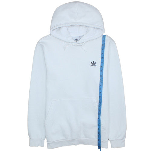 Adidas Men's White Pullover Hoodie L Regular Fit Fleece Sweatshirt
