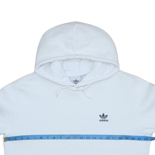 Adidas Men's White Pullover Hoodie L Regular Fit Fleece Sweatshirt