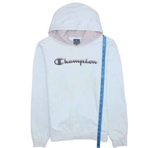 Champion Girls White Pullover Hoodie Size L Logo Fleece Sweatshirt
