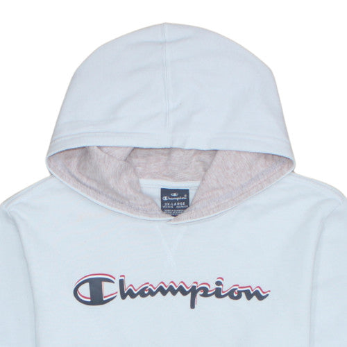 Champion Girls White Pullover Hoodie Size L Logo Fleece Sweatshirt
