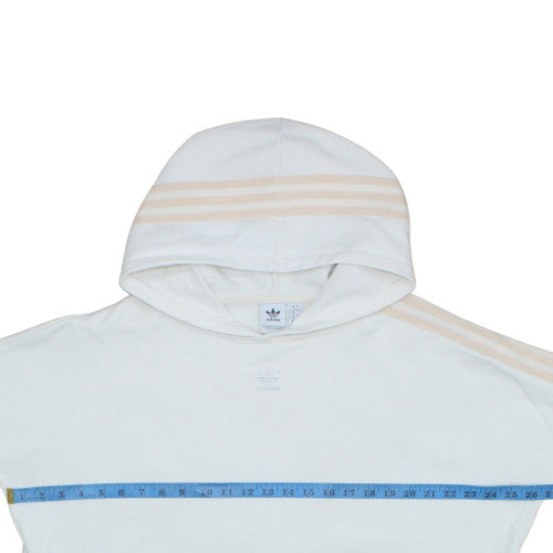 Adidas Womens White Hooded Pullover Sweatshirt UK 12 Logo Detail