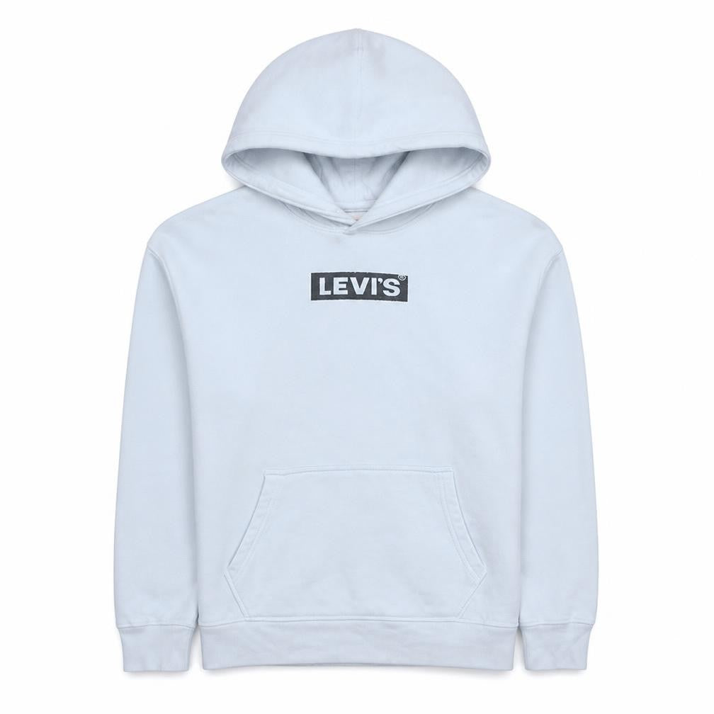 Levi's Men's White Relaxed Fit Logo Pullover Hoodie Size S