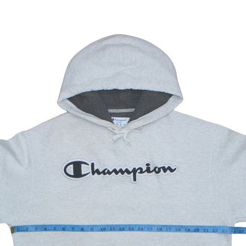 Champion Men’s Grey Pullover Hoodie Size L Fleece Logo Sportswear