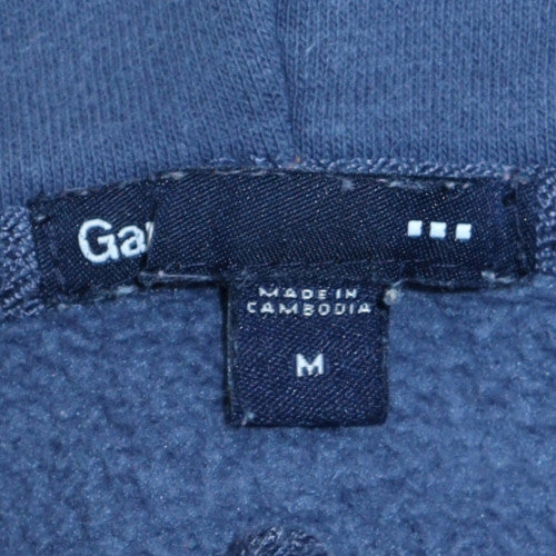 GAP Womens Blue Full Zip Hoodie Medium Cotton Logo Casual