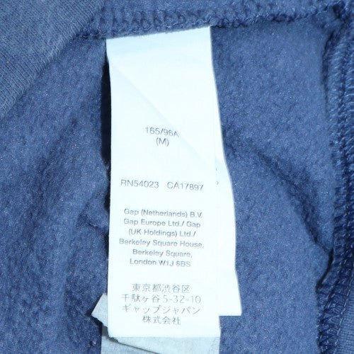 GAP Womens Blue Full Zip Hoodie Medium Cotton Logo Casual
