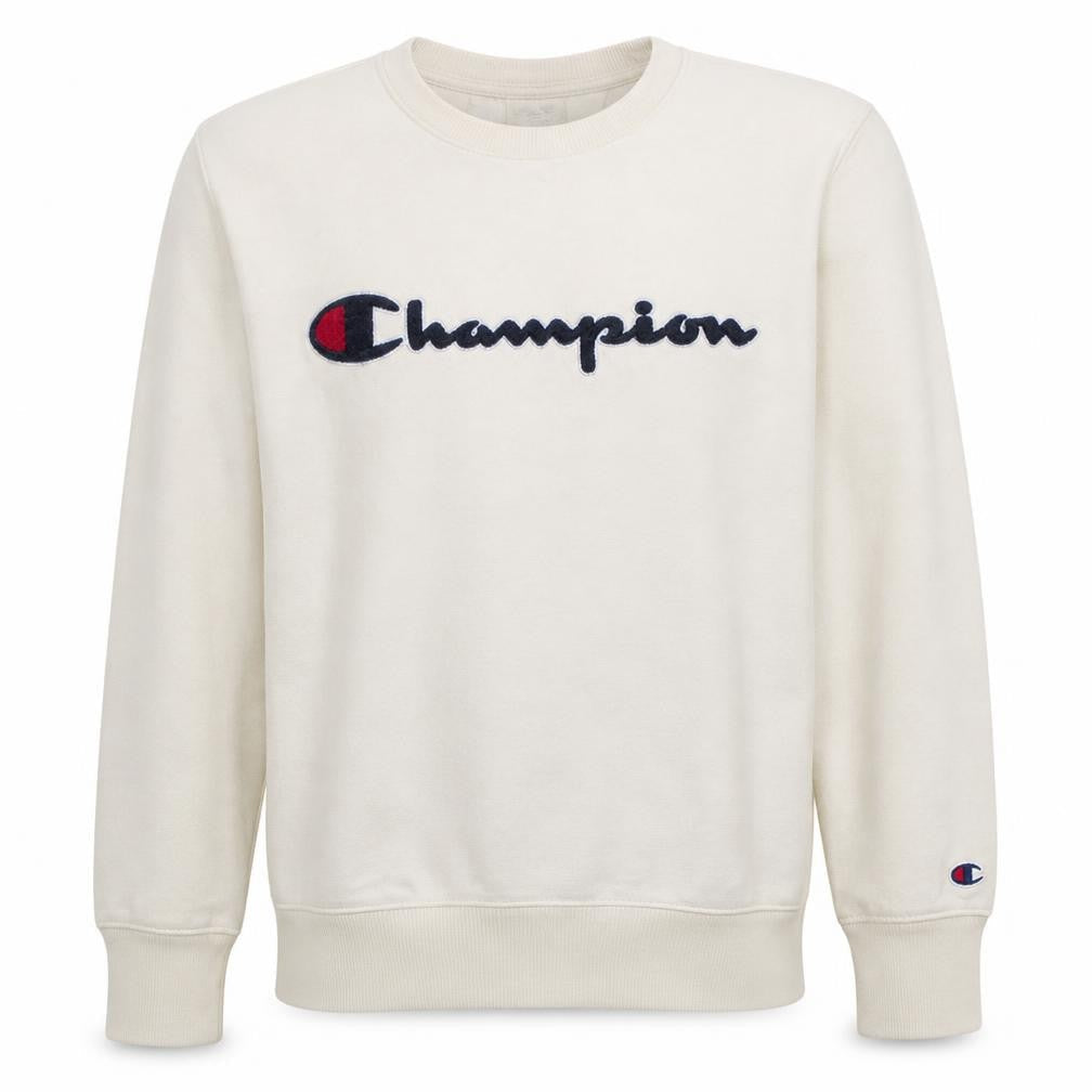 Champion Men's White Medium Pullover Logo Sweatshirt