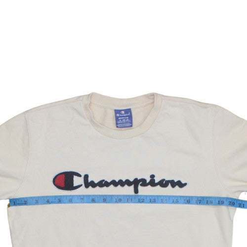 Champion Men's White Medium Pullover Logo Sweatshirt