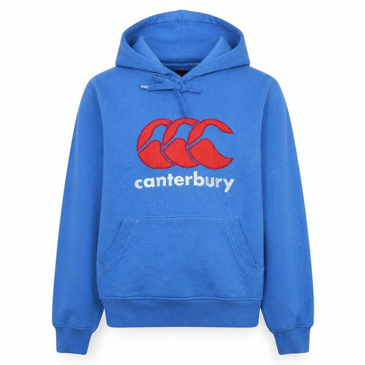 Canterbury Men's Blue Pullover Hoodie Size S Logo Sports Sweatshirt