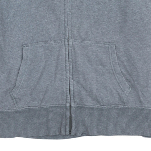 GAP Women Grey Full Zip Hoodie L Cotton Casual Sweatshirt