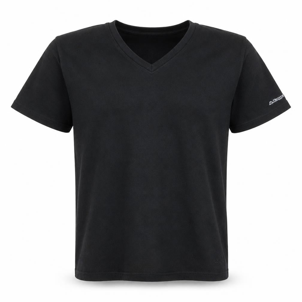 Kappa Men's Black XL V-Neck Cotton Short Sleeve T-Shirt