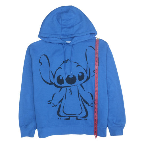 Disney Women Blue Hoodie Stitch Graphic Pullover M 12/14