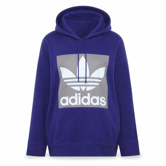 Adidas Women’s Purple Pullover Hoodie Size 10 Cotton Blend Logo Design