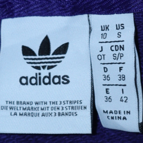 Adidas Women’s Purple Pullover Hoodie Size 10 Cotton Blend Logo Design
