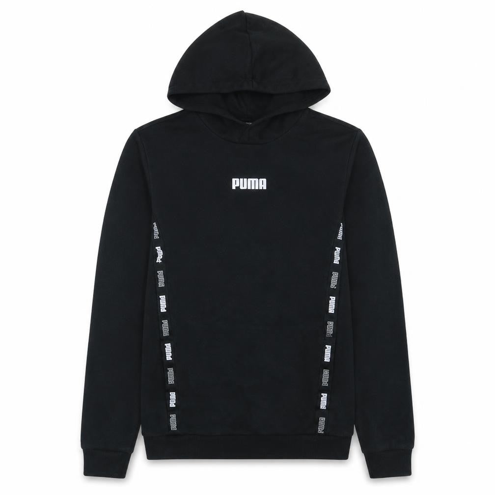 Puma Boys Black Pullover Hoodie 15-16 Years Logo Fleece Casual Sweatshirt