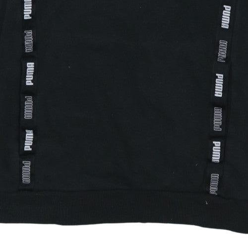 Puma Boys Black Pullover Hoodie 15-16 Years Logo Fleece Casual Sweatshirt