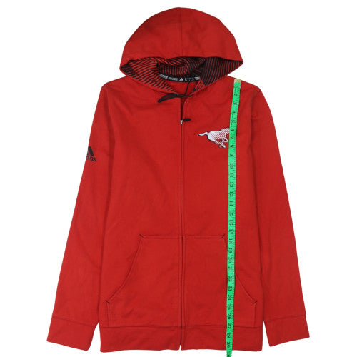 Adidas Mens Red Full Zip Hoodie L Fleece Sportswear