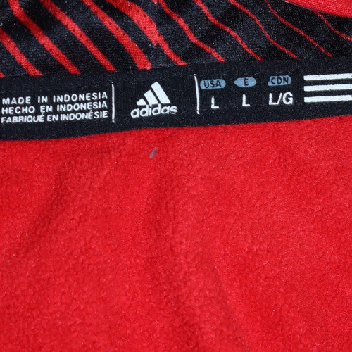 Adidas Mens Red Full Zip Hoodie L Fleece Sportswear
