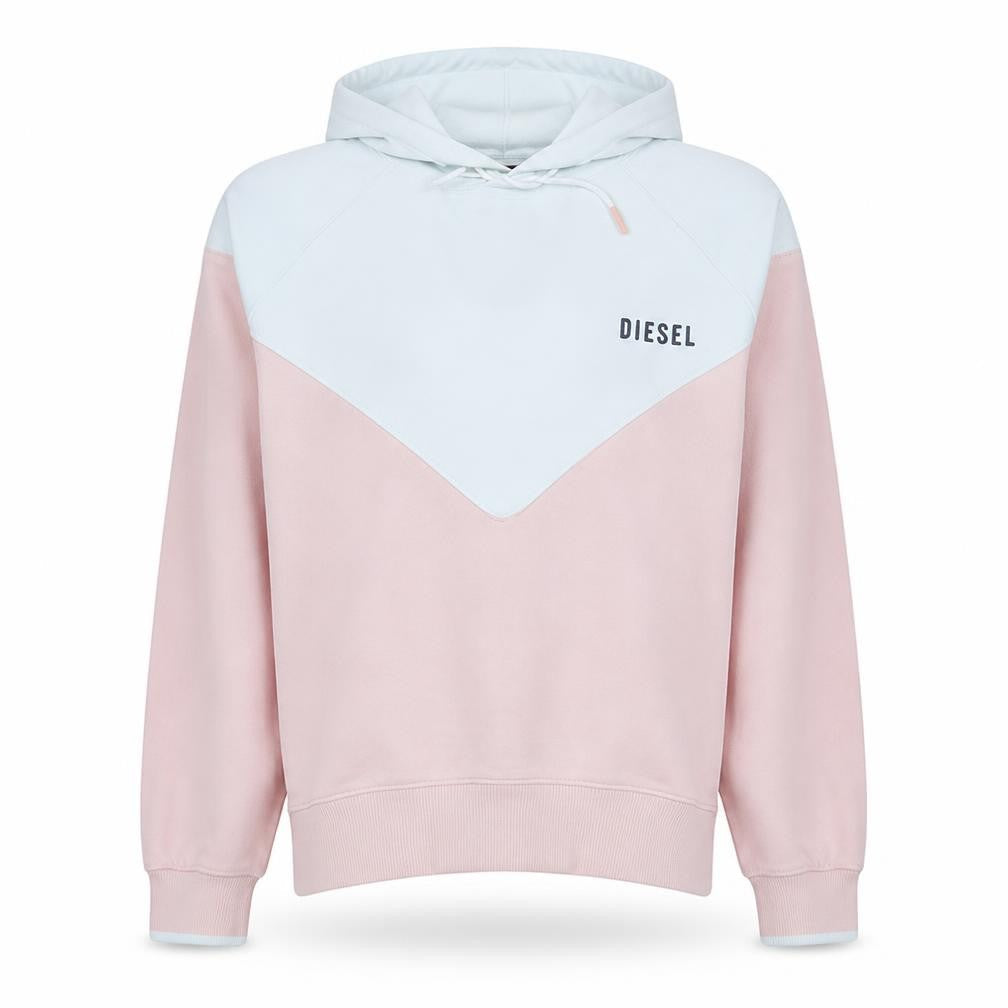 Diesel Womens Pink and White Hooded Pullover Sweatshirt Size S