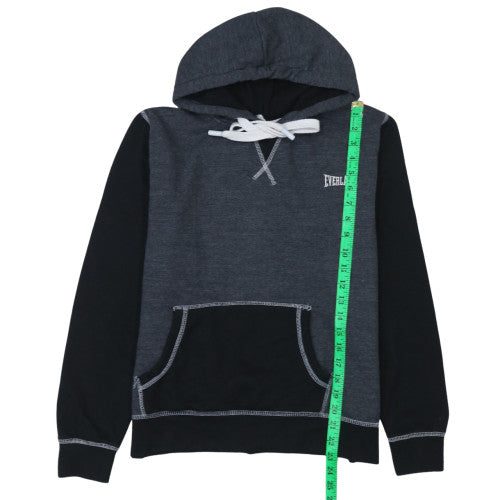 Everlast Womens Black & Grey Hoodie UK 16 Pullover Kangaroo Pocket