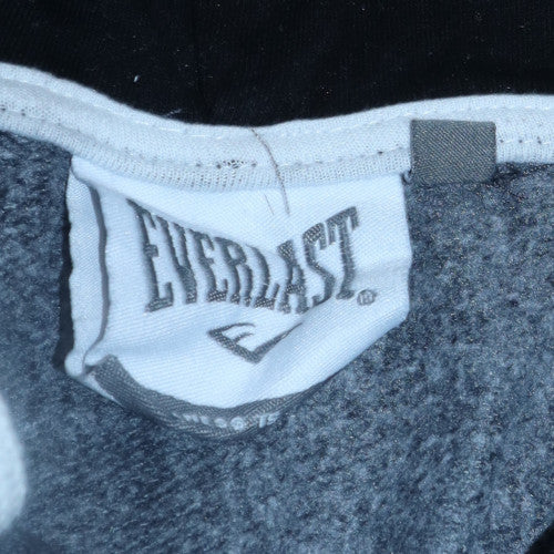 Everlast Womens Black & Grey Hoodie UK 16 Pullover Kangaroo Pocket