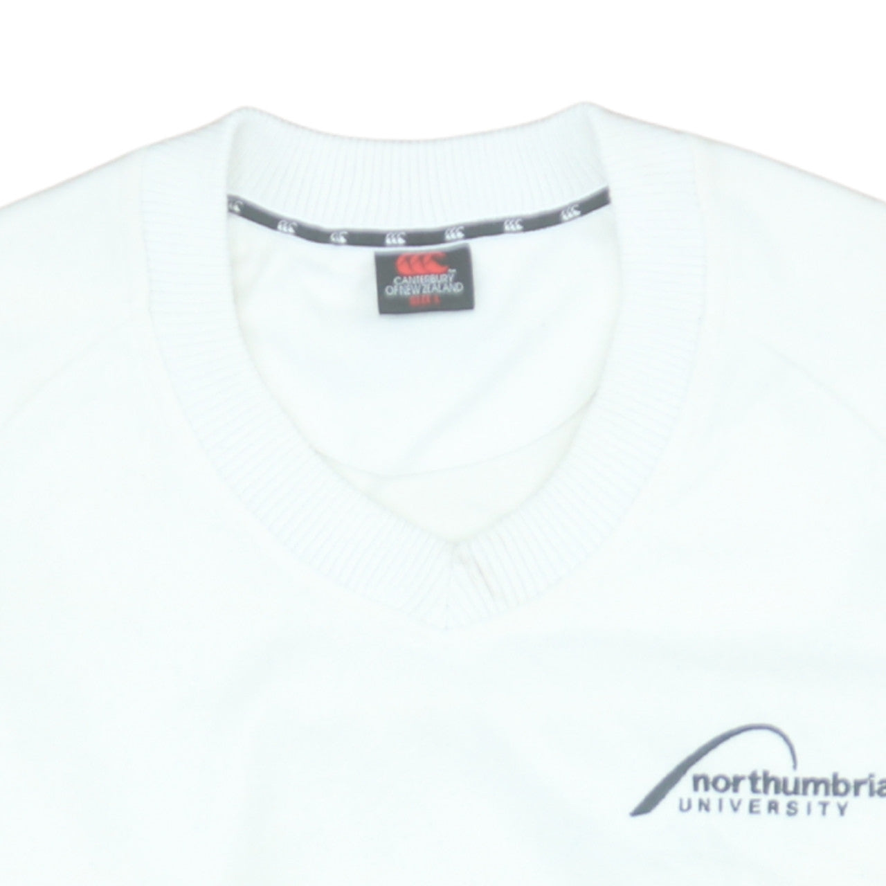 Canterbury Men's White V-Neck Pullover Sweatshirt L Northumbria University