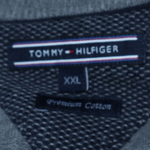 Tommy Hilfiger Men's Grey 2XL V-Neck Cotton Jumper