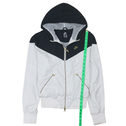 Nike Womens Grey Black Gold Full Zip Hooded Sweatshirt UK 12/14