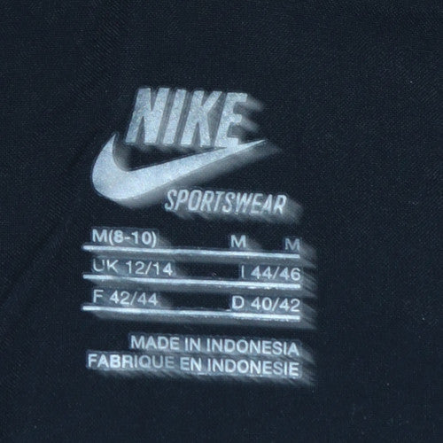 Nike Womens Grey Black Gold Full Zip Hooded Sweatshirt UK 12/14