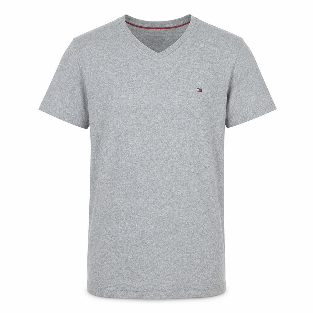 Tommy Hilfiger Men's Grey V-Neck Cotton T-Shirt Size S