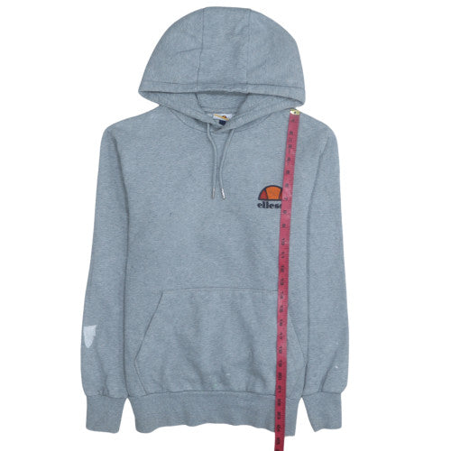 Ellesse Men's Grey Pullover Hoodie Size S Logo Embroidered Sportswear