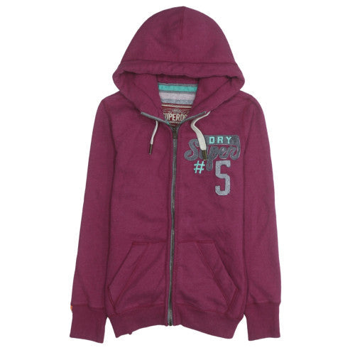Superdry Women’s Purple Full Zip Hoodie Medium Cotton Blend