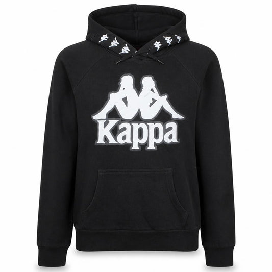 Kappa Womens Black Small Hoodie Pullover Cotton Blend Logo Sportswear