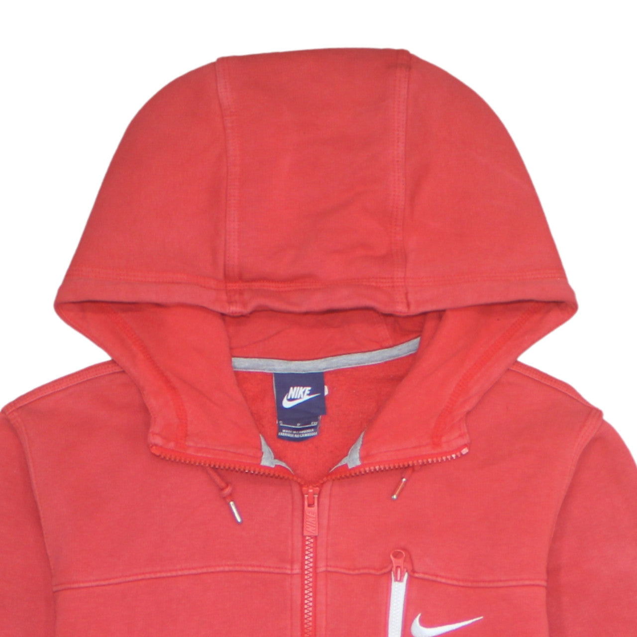 Nike Womens Red Full Zip Hoodie Small Cotton Blend Casual Sweatshirt
