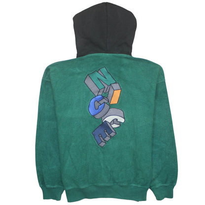 Brand and care label for NICCE Men's Green Pullover Hoodie Medium Embroidered Graphic Logo