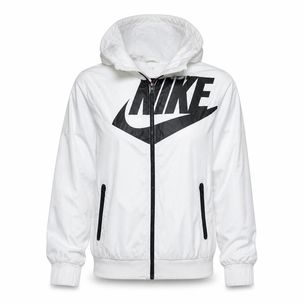 Nike Womens White Full Zip Hoodie Small Polyester Hooded Sportswear