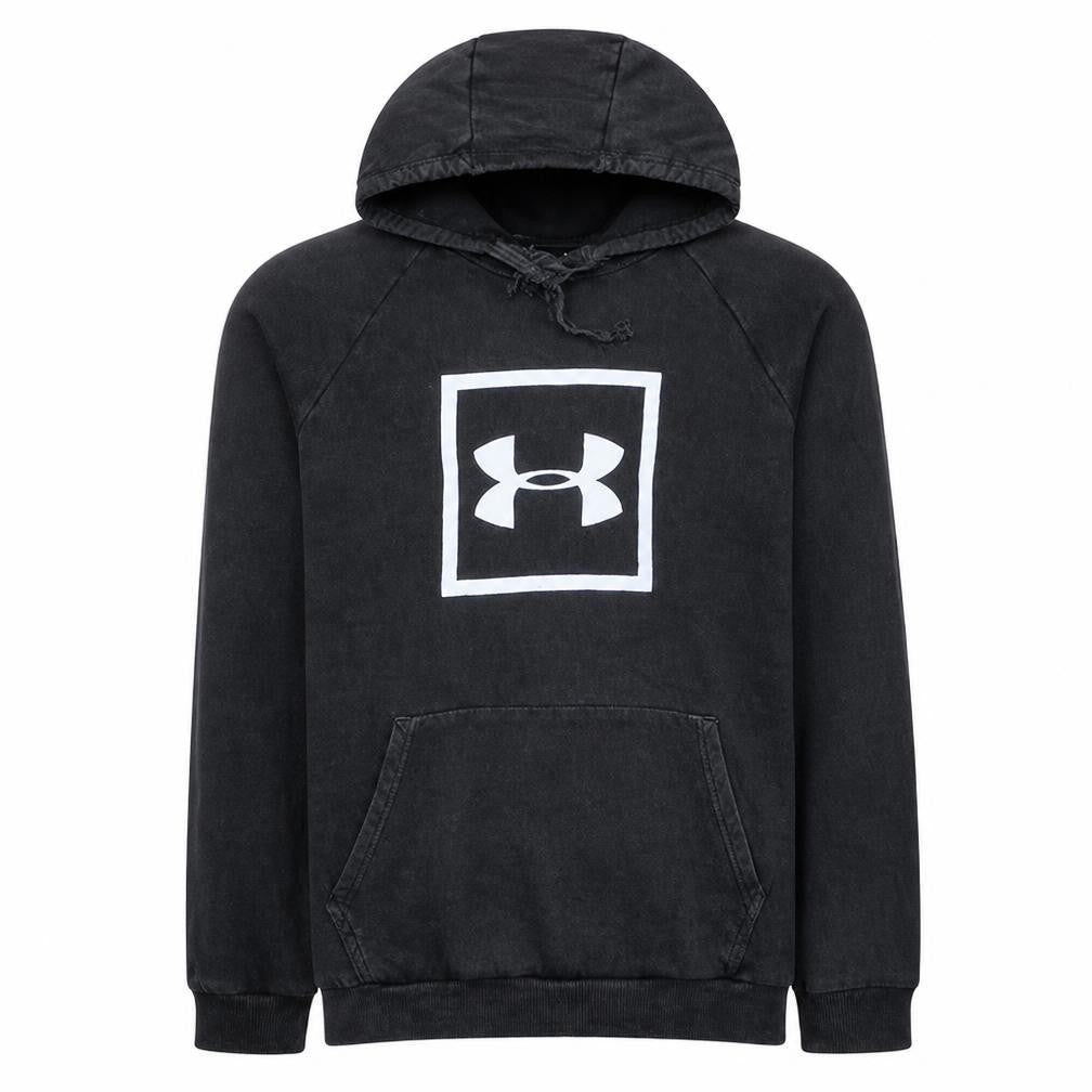 Under Armour Men’s Black Pullover Hoodie Large Graphic Logo Fleece