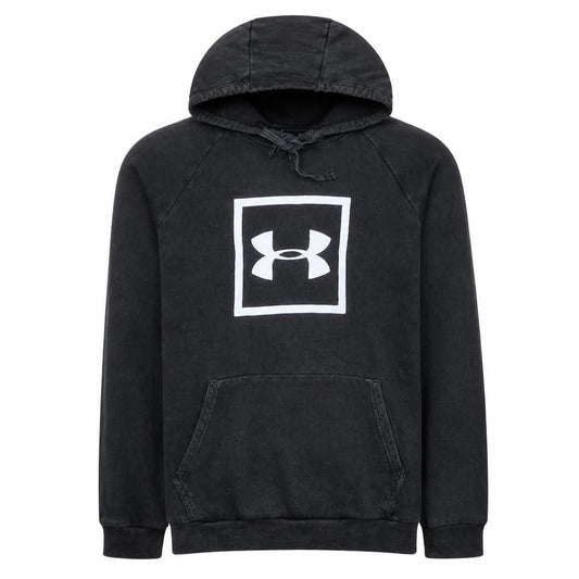 Under Armour Men’s Black Pullover Hoodie Large Graphic Logo Fleece
