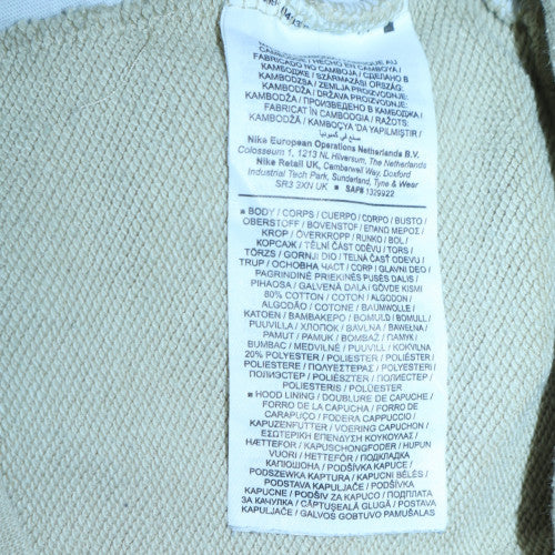 Nike Womens Beige Colourblock Pullover Hoodie Size S