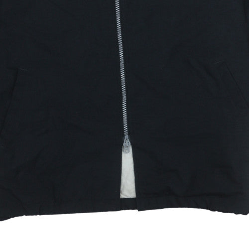 Champion Men's Black Hooded Football Jacket L Insulated Vintage