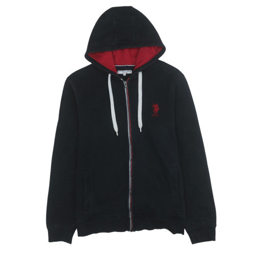 U.S. Polo Assn. Men's Black Full Zip Hoodie Size M Logo Fleece