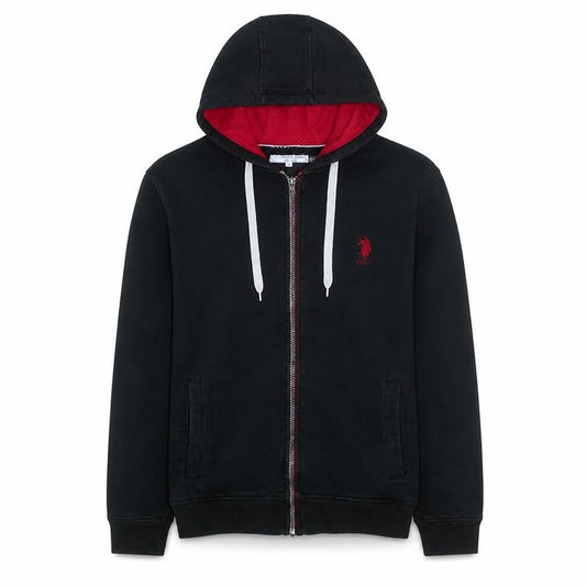 U.S. Polo Assn. Men's Black Full Zip Hoodie Size M Logo Fleece