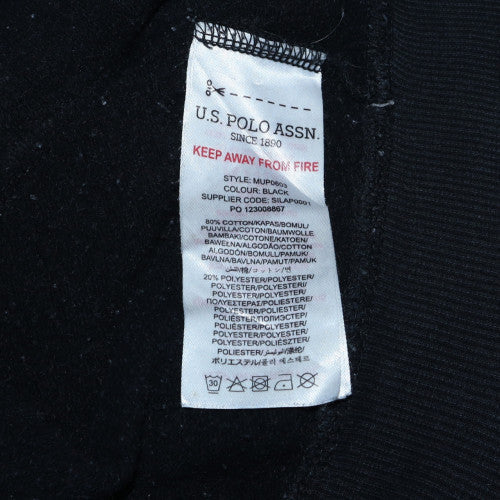 U.S. Polo Assn. Men's Black Full Zip Hoodie Size M Logo Fleece