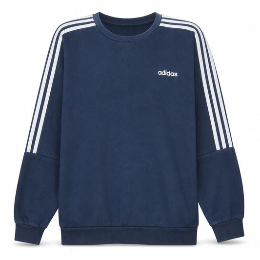 Adidas Men's Navy Blue Crew Neck Pullover Sweatshirt Size L