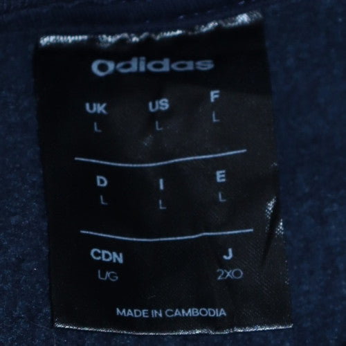 Adidas Men's Navy Blue Crew Neck Pullover Sweatshirt Size L
