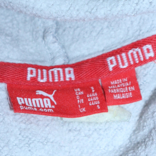 Puma Mens Grey Pullover Hoodie Size S Graphic Fleece Sweatshirt