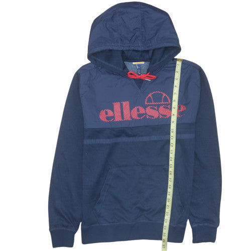 Ellesse Men's Blue Pullover Hoodie L Logo Sports Sweatshirt