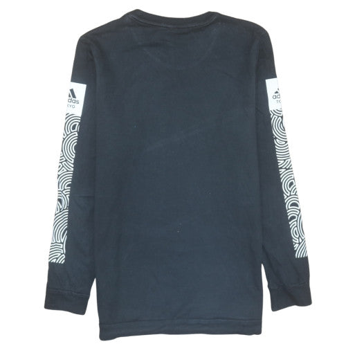 Adidas Men's Black Long Sleeve Graphic Logo T-Shirt Size M