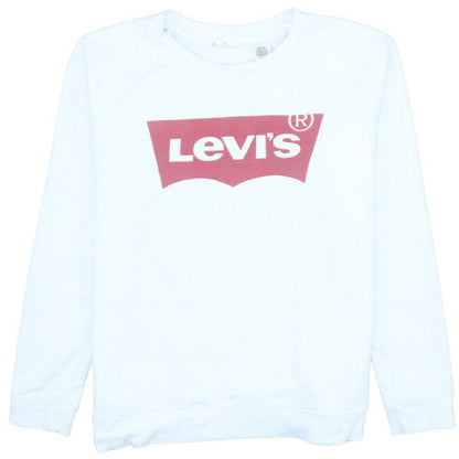 Levi's Women's White Crew Neck Logo Sweatshirt Size S